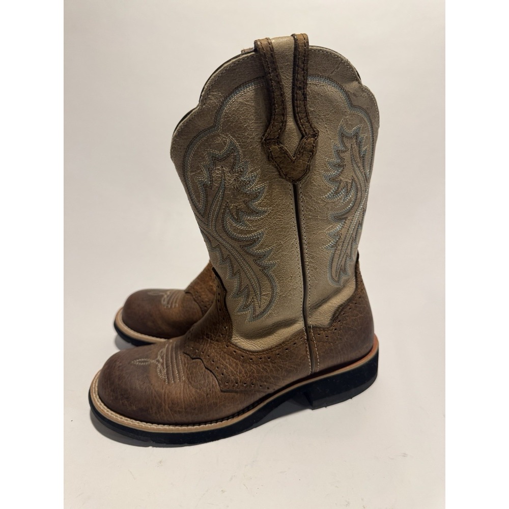 Ariat Womens Size 7 B Brown Leather Fatbaby Cowgirl Western Boots